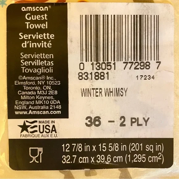 Amscan Winter Whimsy Guest Holiday Paper Napkins - 36 pcs. 12 7/8in x 15 5/8in. - Picture 2 of 4